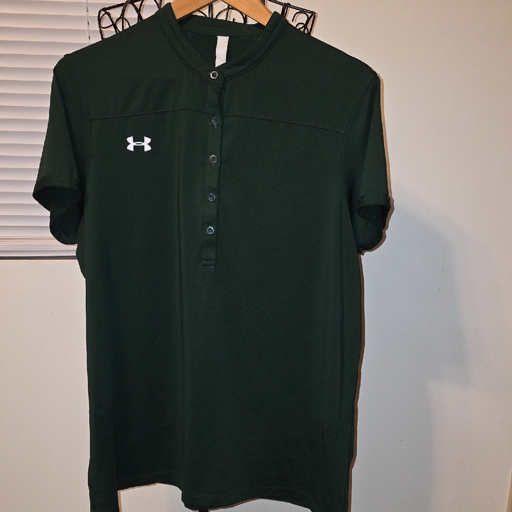 Under Armour Men's Dark Green 3/4 Button Down Shirt XL (Jacqueline #4)